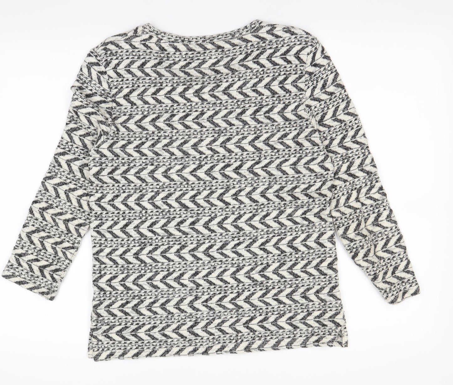 TU Womens Beige Geometric  Pullover Jumper Size 8