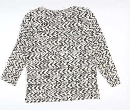TU Womens Beige Geometric  Pullover Jumper Size 8