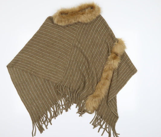 Apricot Womens Beige   Jacket Poncho One Size