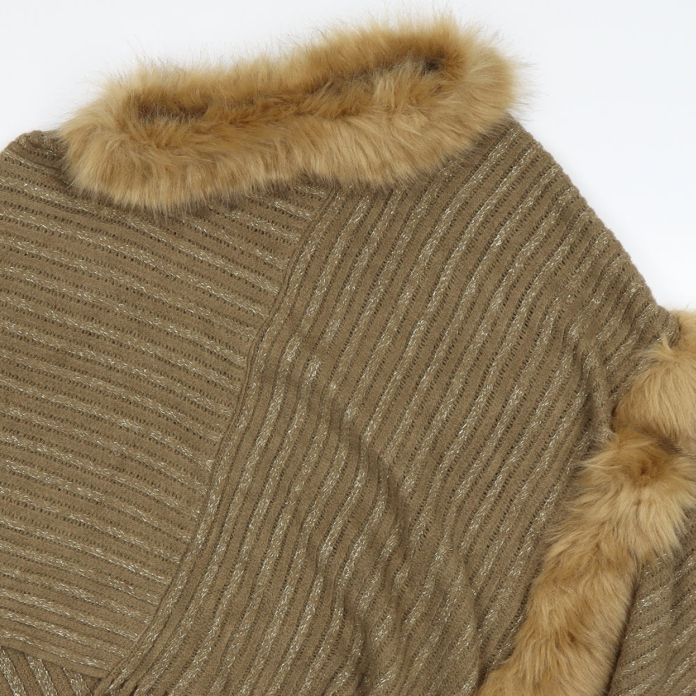 Apricot Womens Beige   Jacket Poncho One Size