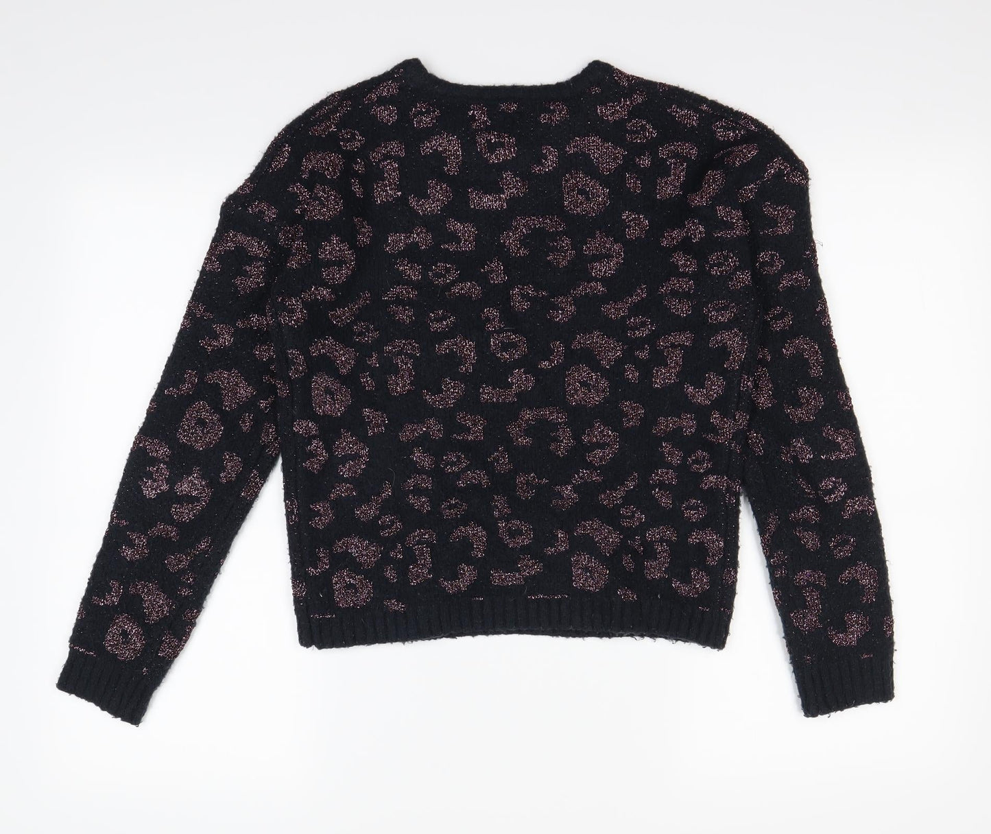 Primark Girls Black Animal Print  Pullover Jumper Size 12-13 Years