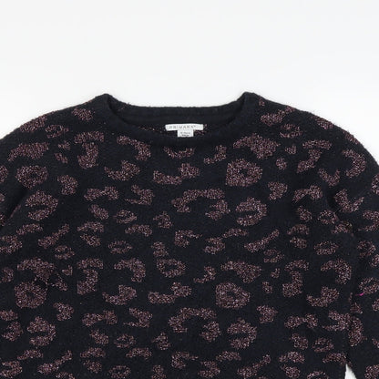 Primark Girls Black Animal Print  Pullover Jumper Size 12-13 Years