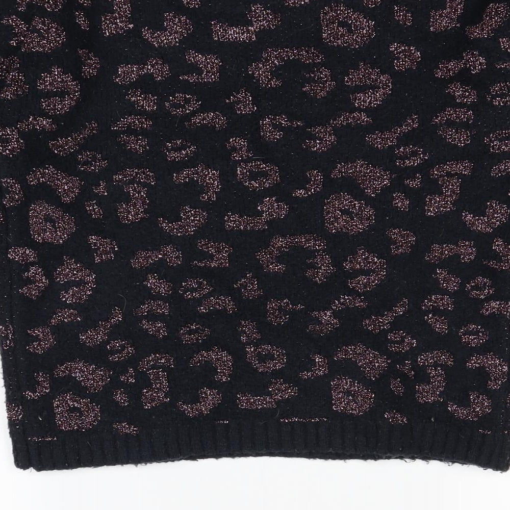 Primark Girls Black Animal Print  Pullover Jumper Size 12-13 Years