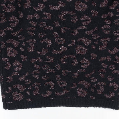 Primark Girls Black Animal Print  Pullover Jumper Size 12-13 Years