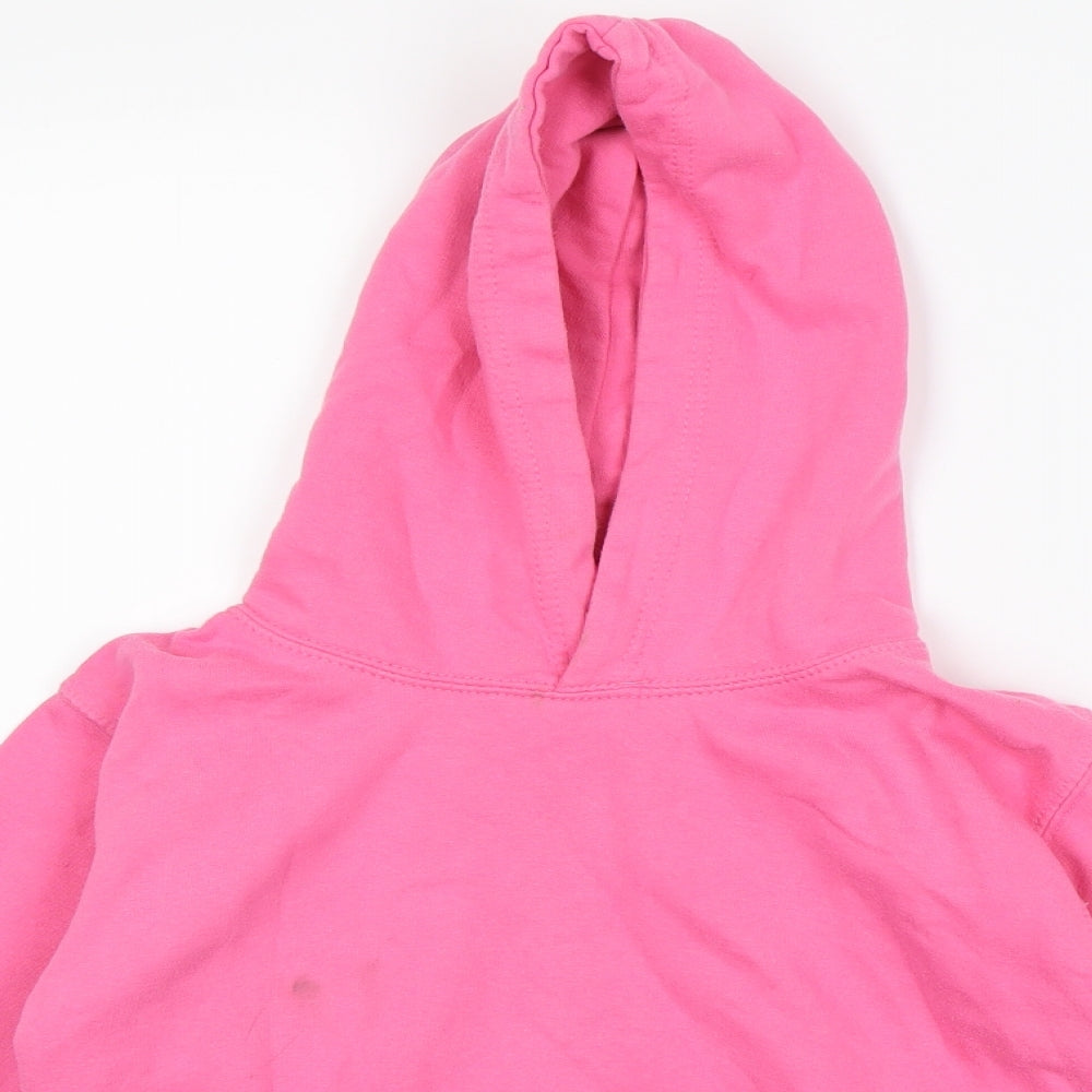 Awdis Girls Pink   Pullover Hoodie Size 7-8 Years
