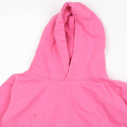 Awdis Girls Pink   Pullover Hoodie Size 7-8 Years