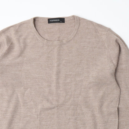 Topman Mens Beige  Knit Pullover Jumper Size L