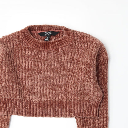 New Look Girls Orange  Knit Pullover Jumper Size 9 Years