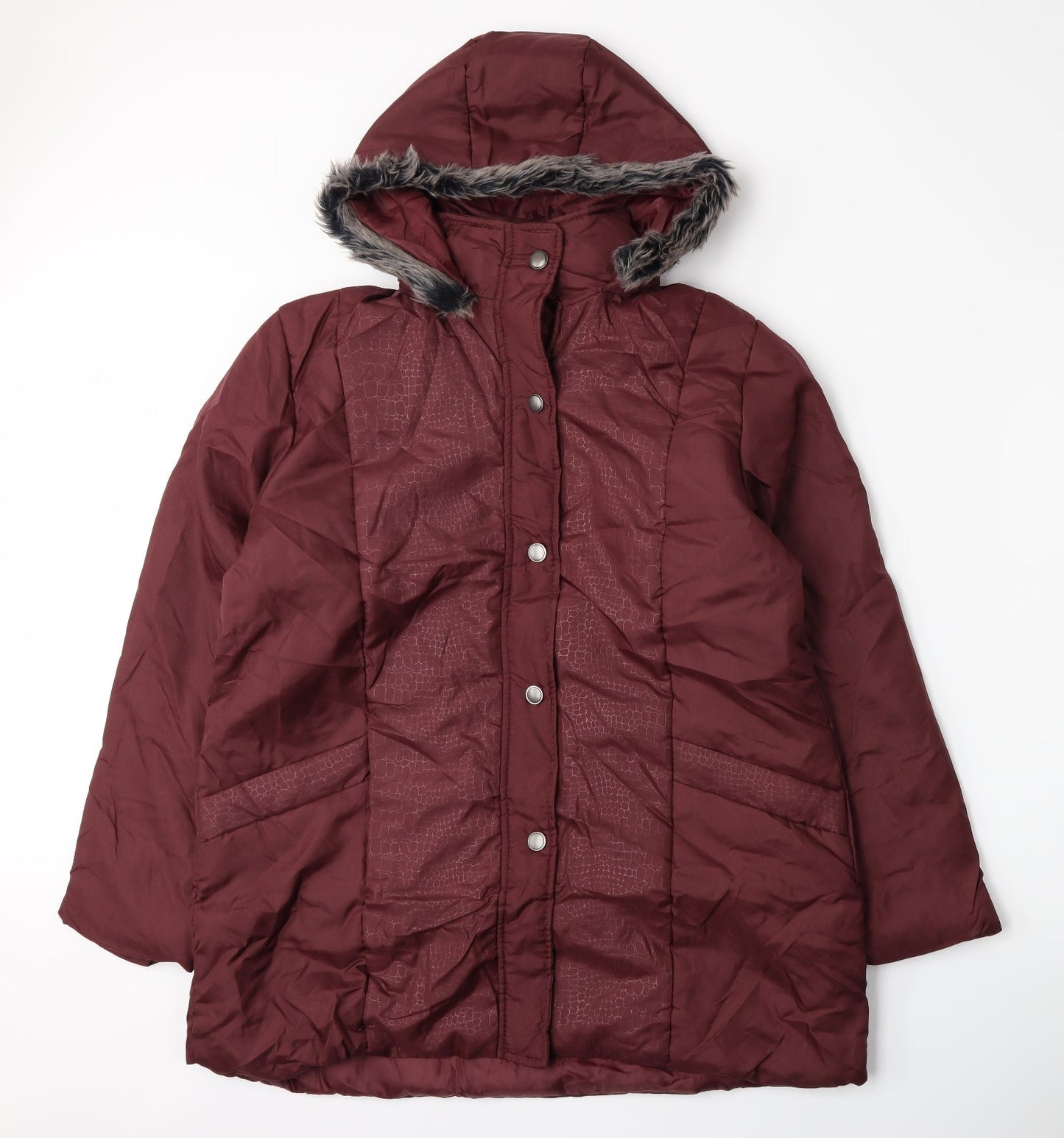 Womens UK Size M Anne De Lancay Red Parka Coat