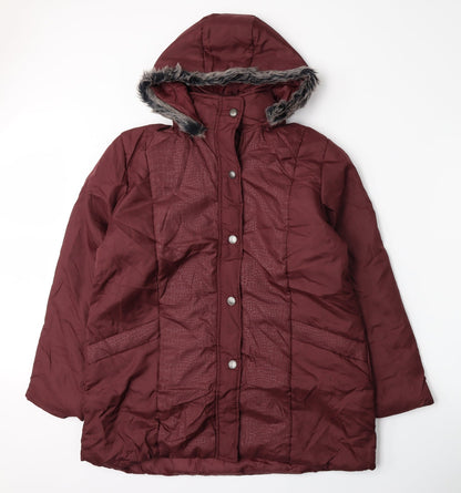 Womens UK Size M Anne De Lancay Red Parka Coat