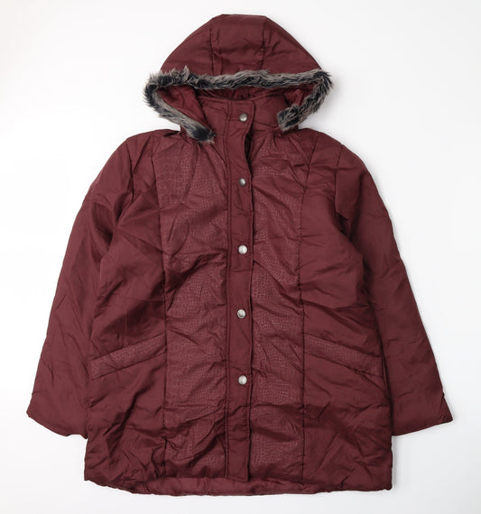 Womens UK Size M Anne De Lancay Red Parka Coat