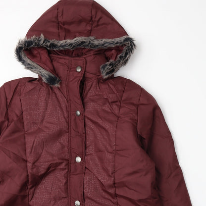 Womens UK Size M Anne De Lancay Red Parka Coat