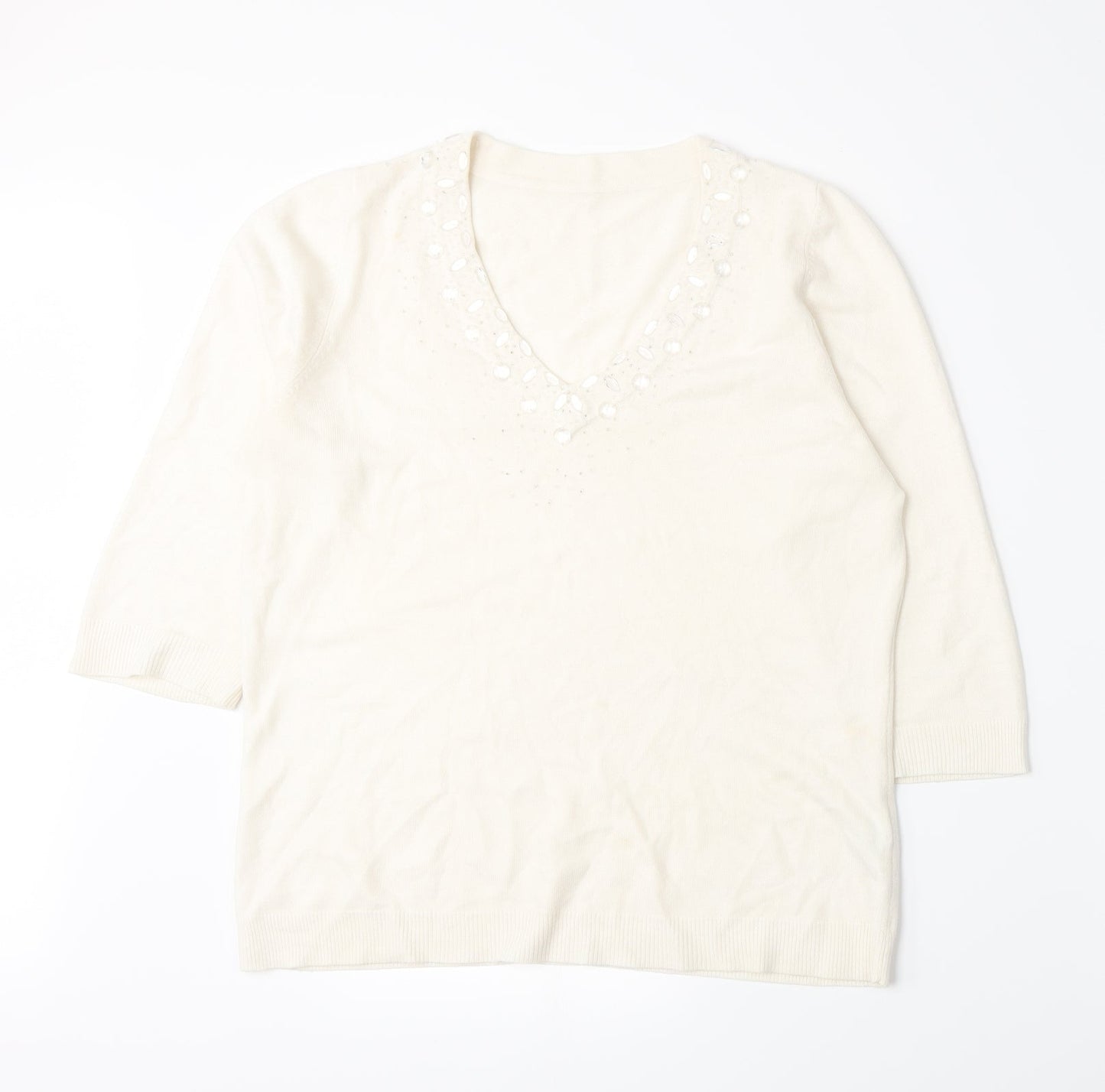BHS Womens Beige  Knit Pullover Jumper Size 14