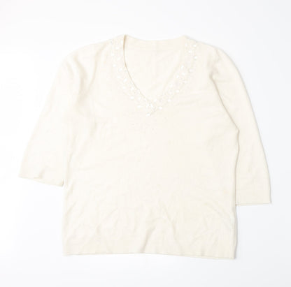 BHS Womens Beige  Knit Pullover Jumper Size 14