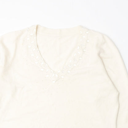 BHS Womens Beige  Knit Pullover Jumper Size 14
