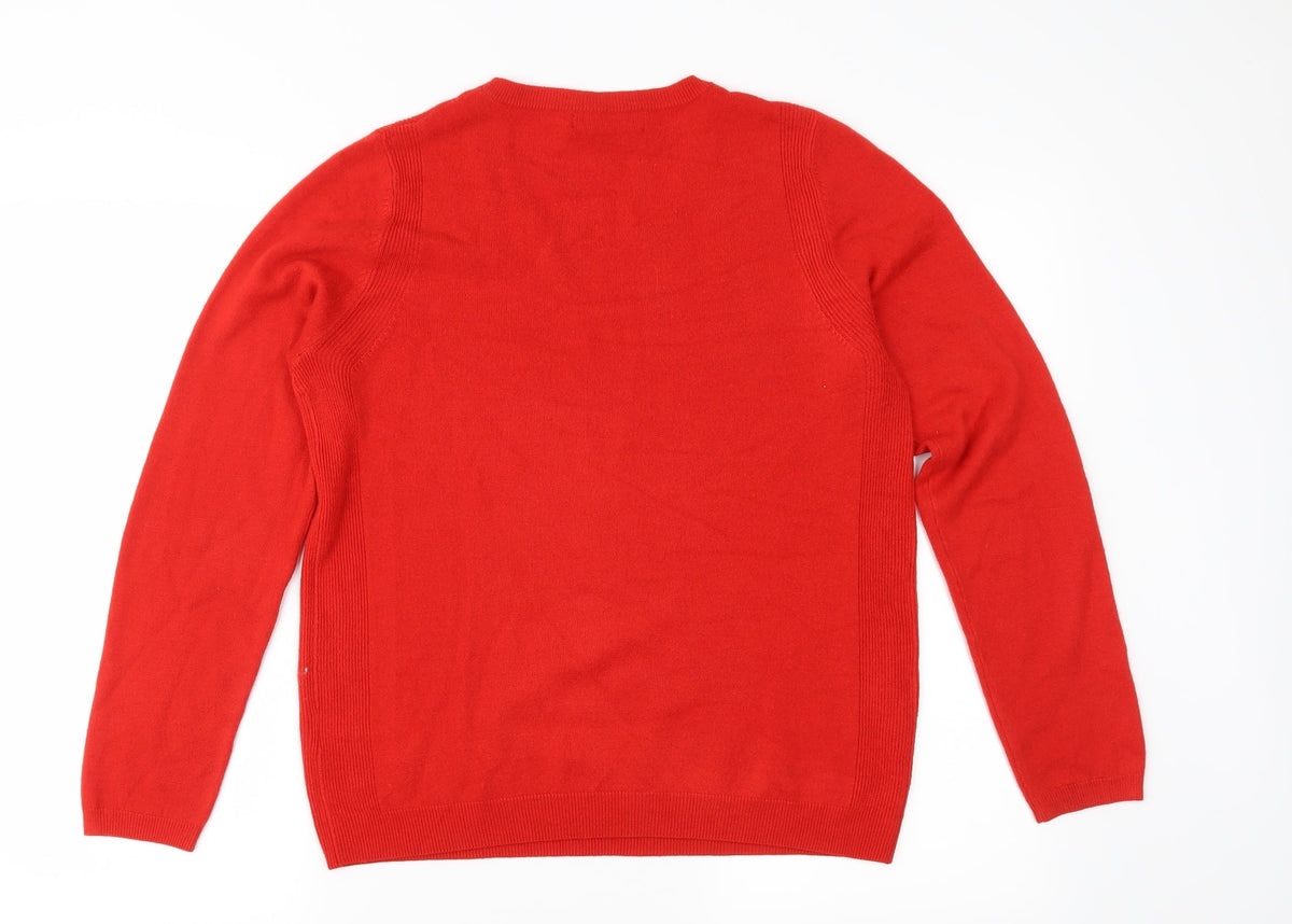 Marks & Spencer Womens Red  Knit Pullover Jumper Size 12