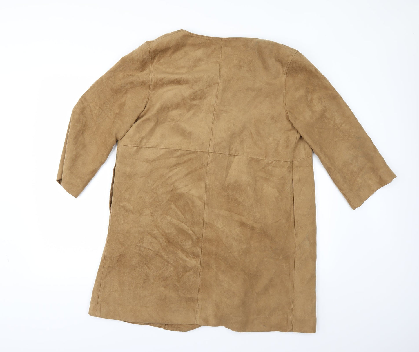 H&M Womens Beige   Jacket  Size 8  - Suede Effect