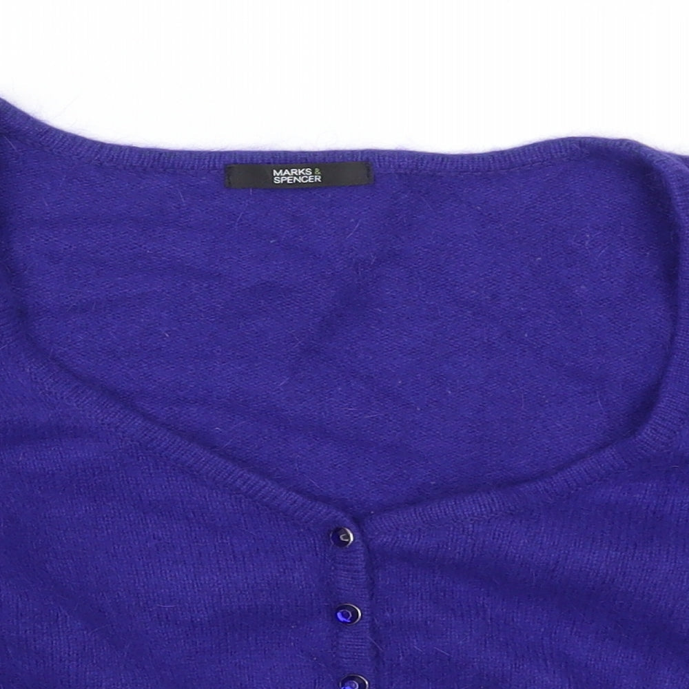 Marks and Spencer Womens Blue   Cardigan Jumper Size 14
