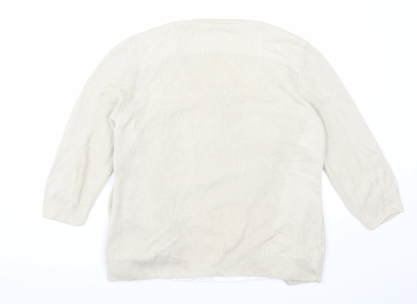 Marks and Spencer Womens Beige  Lace Cardigan Jumper Size 14  - Cardigan and Top All in One