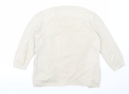 Marks and Spencer Womens Beige  Lace Cardigan Jumper Size 14  - Cardigan and Top All in One