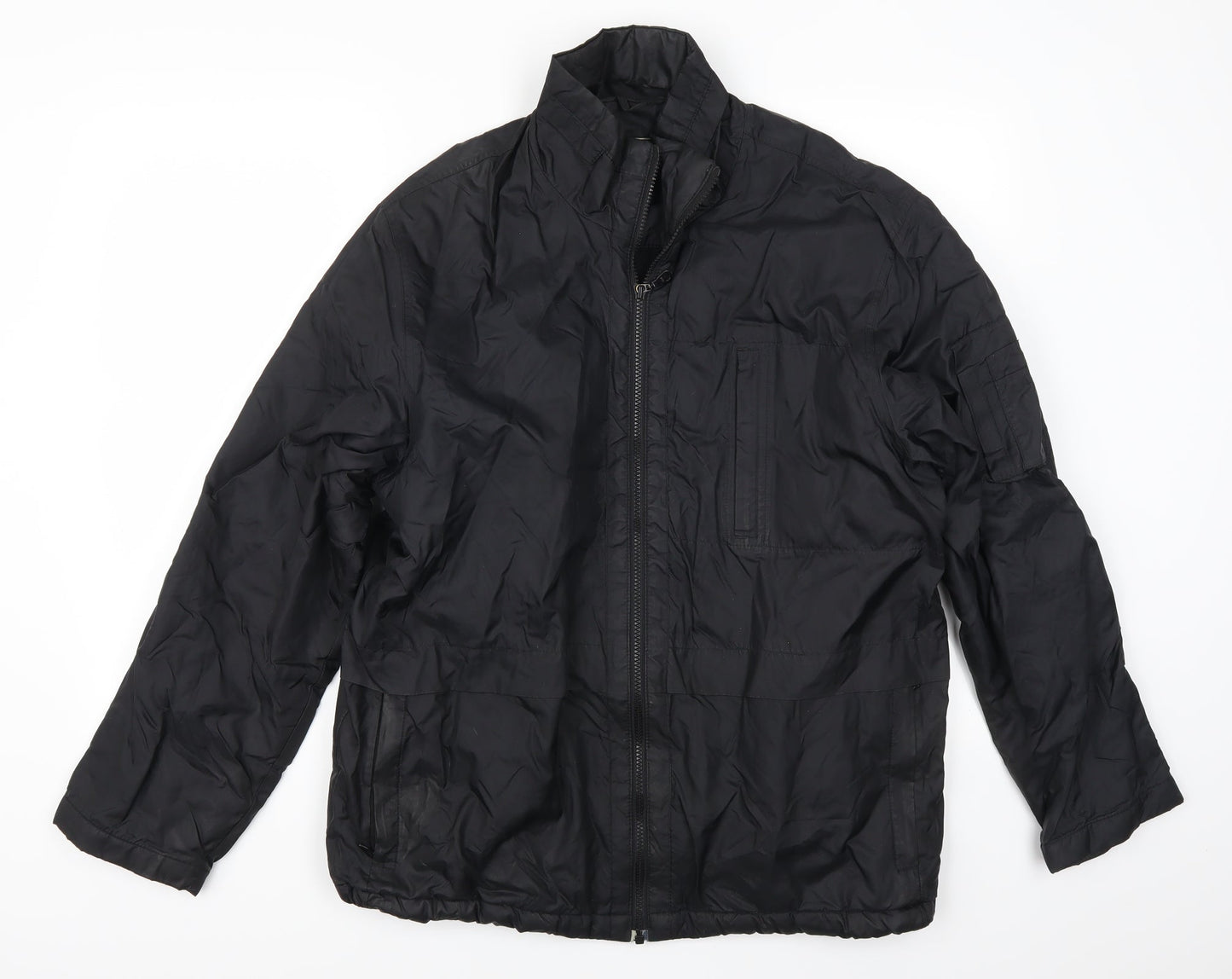 Angelo Mens Black   Overcoat Coat Size S