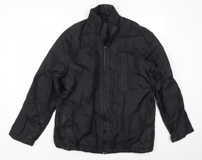 Angelo Mens Black   Overcoat Coat Size S