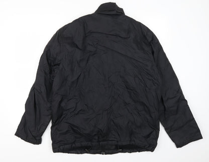 Angelo Mens Black   Overcoat Coat Size S