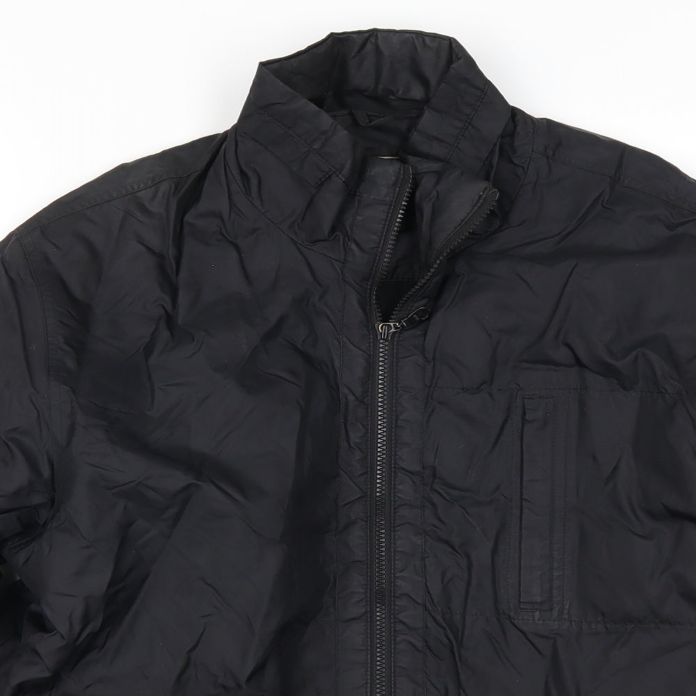 Angelo Mens Black   Overcoat Coat Size S