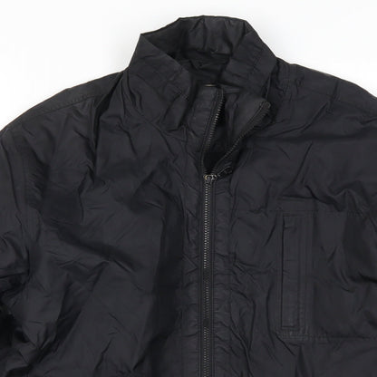 Angelo Mens Black   Overcoat Coat Size S