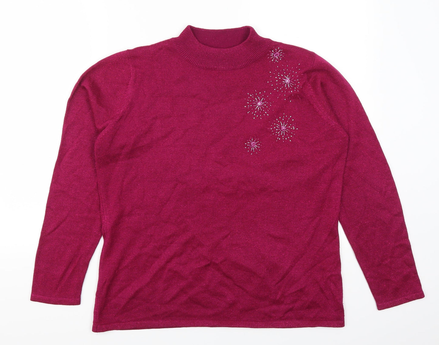 Bonmarché Womens Pink   Pullover Jumper Size M
