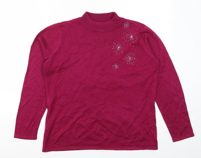Bonmarché Womens Pink   Pullover Jumper Size M