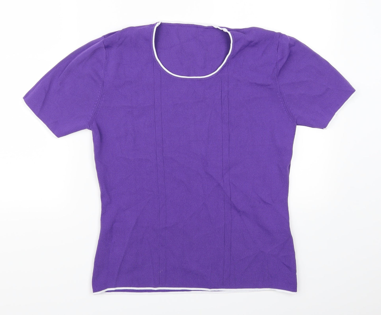 Womens UK Size M Just Elegance Purple Basic T-Shirt