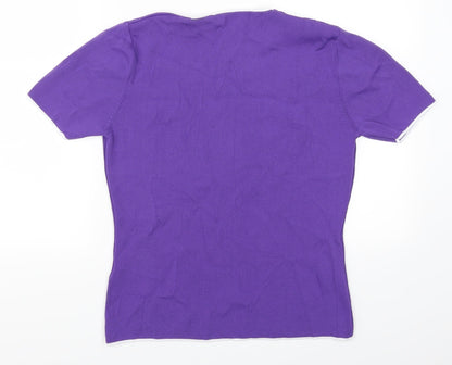 Womens UK Size M Just Elegance Purple Basic T-Shirt
