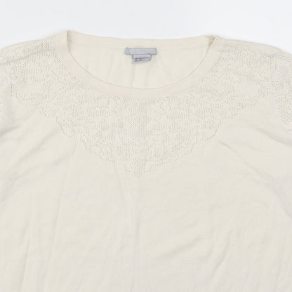 H&M Womens White   Pullover Jumper Size M