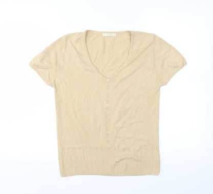 Marks & Spencer Womens Beige   Pullover Jumper Size 12