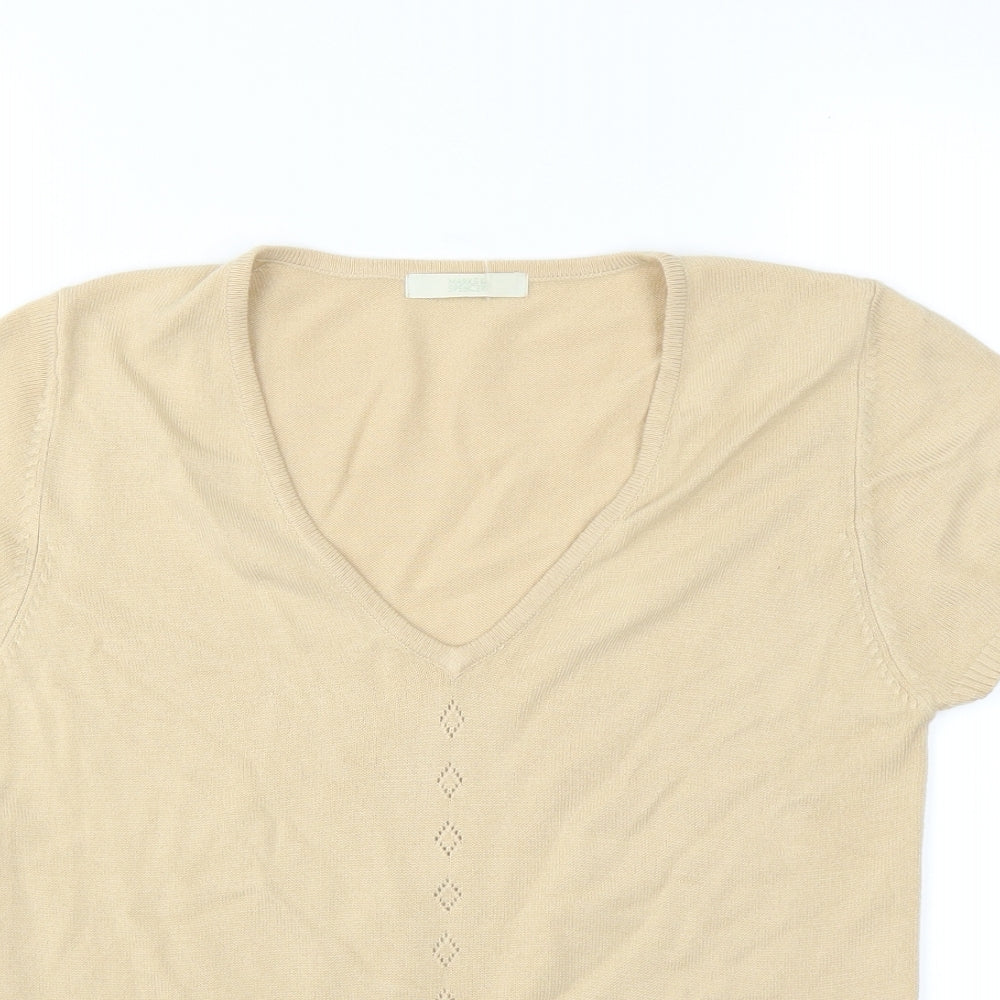 Marks & Spencer Womens Beige   Pullover Jumper Size 12