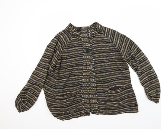 BM Womens Brown Striped  Pullover Jumper Size XL