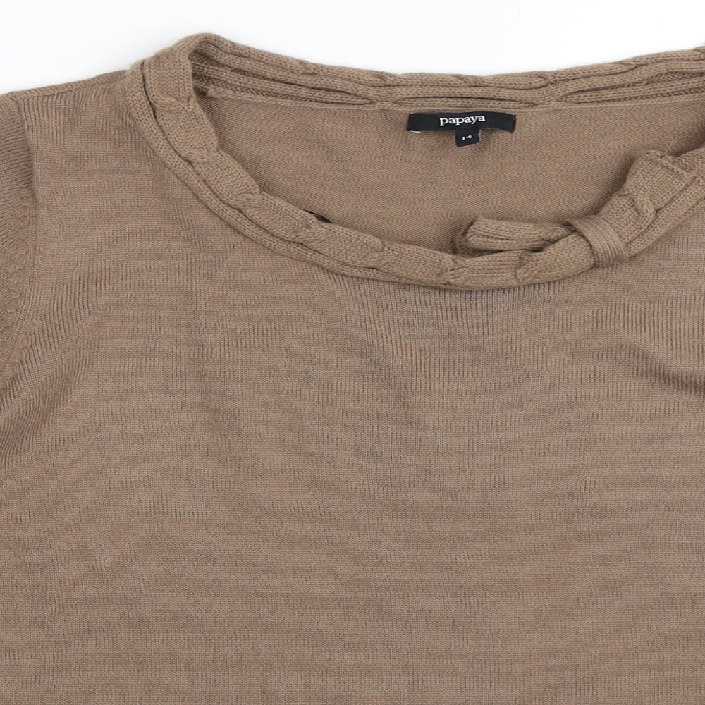 Papaya Womens Brown   Pullover Jumper Size 14