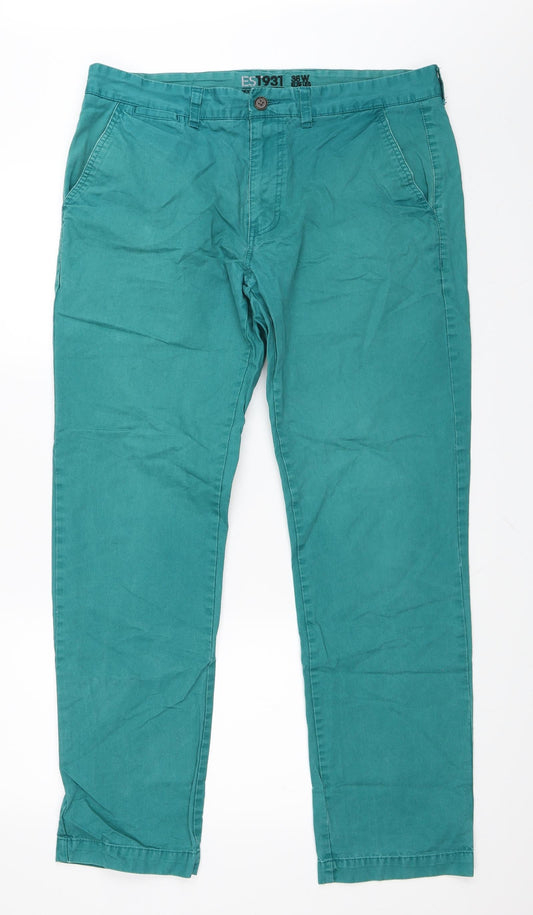 Womens UK Size 36 in Woolworths Regular Fit Chino Green Trousers