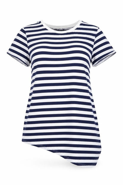 WE Womens Blue Striped  Basic T-Shirt Size M