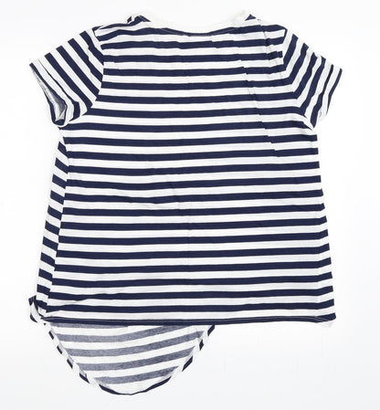 WE Womens Blue Striped  Basic T-Shirt Size M