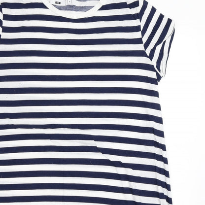 WE Womens Blue Striped  Basic T-Shirt Size M