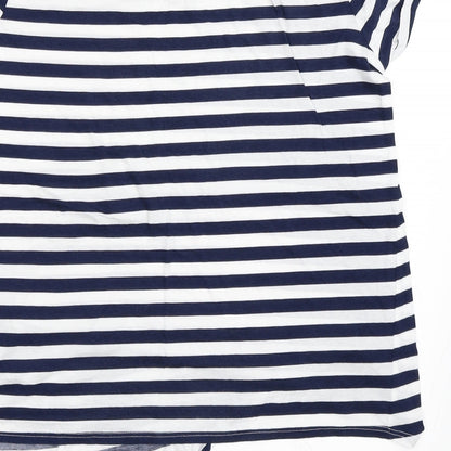 WE Womens Blue Striped  Basic T-Shirt Size M