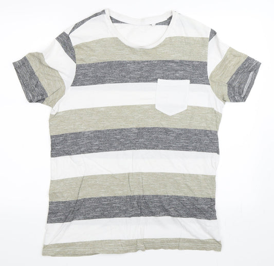 Clockhouse Womens Beige Striped  Basic T-Shirt Size M
