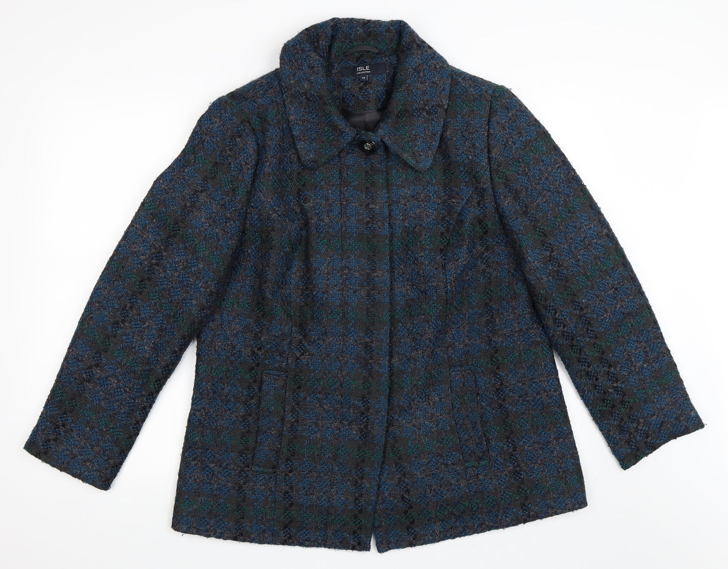 Womens UK Size 14 EWM Blue Overcoat