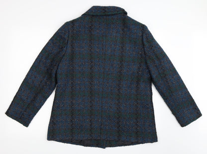 Womens UK Size 14 EWM Blue Overcoat