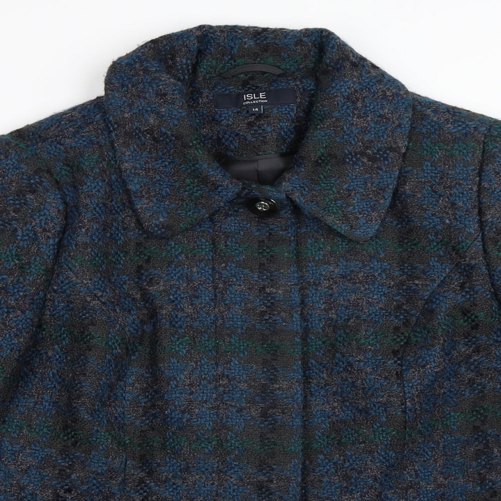 Womens UK Size 14 EWM Blue Overcoat