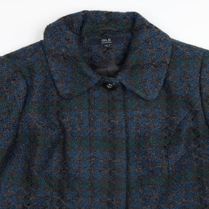Womens UK Size 14 EWM Blue Overcoat