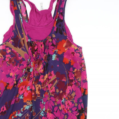 Evie Womens Pink Floral  Skater Dress  Size 8
