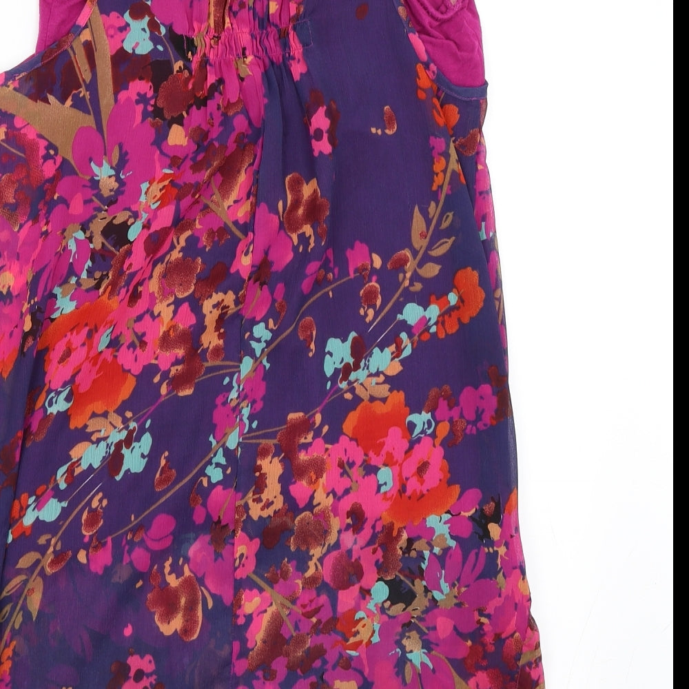 Evie Womens Pink Floral  Skater Dress  Size 8